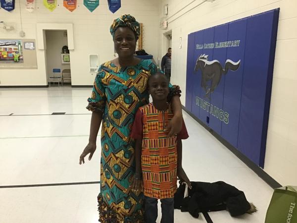 student and parent on multicultural night
