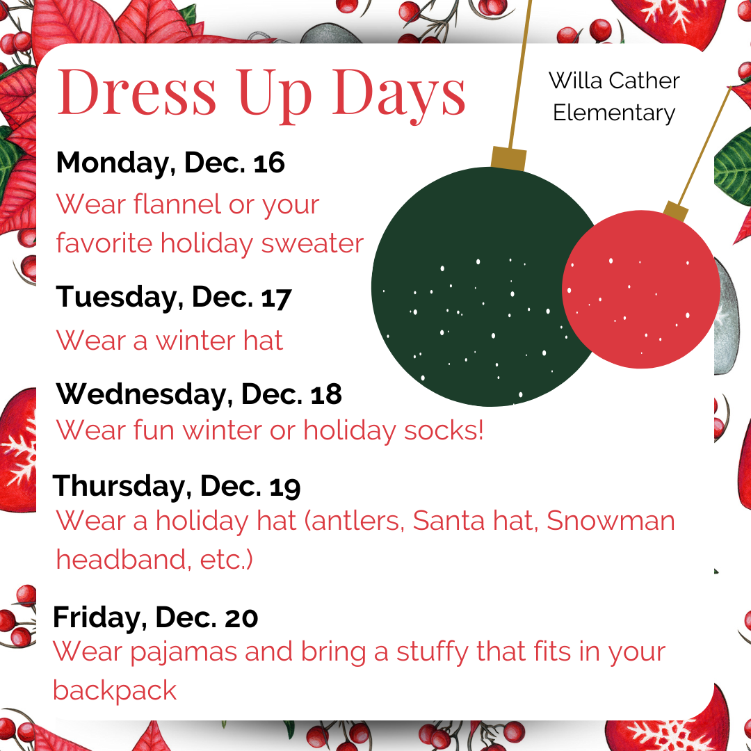 holiday dress schedule