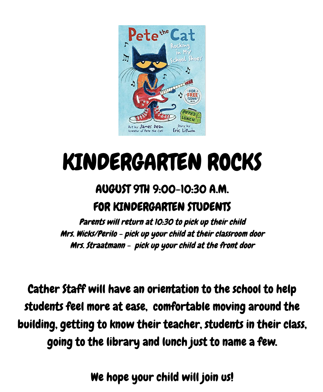 Kindergarten Rocks flyer