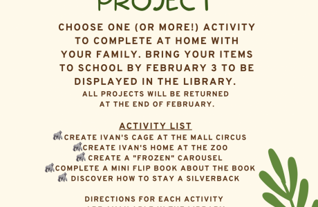 One and Only Ivan family project flyer