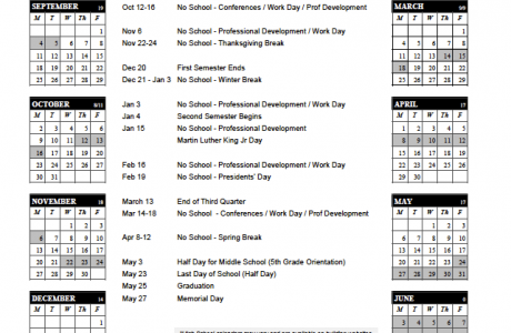 picture of student calendar 2023-24