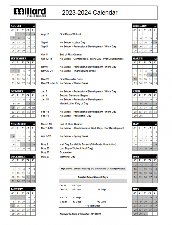 2023 24 Student Calendar Cather Elementary School Millard Public 2023 24 Student Calendar Cather Elementary School Millard Public